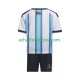 Maillot Argentine Domicile Tenue pour Enfant Coupe du Monde 2026 Manche Courte