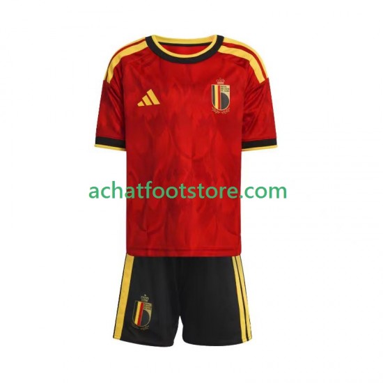 Maillot Belgique Domicile Tenue pour Enfant Coupe du Monde 2026 Manche Courte