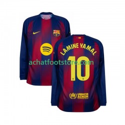 Maillot FC Barcelone Lamine Yamal 10 Domicile Tenue pour Homme 2025-2026 Manche Longue