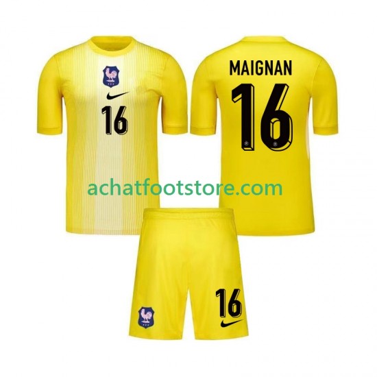 Maillot France Mike Maignan 16 Gardien Domicile Tenue pour Enfant 2025 Manche Courte