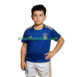 Maillot Italie Domicile Tenue pour Enfant Coupe du Monde 2026 Manche Courte