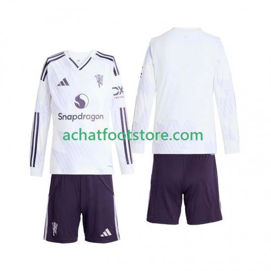 Maillot Manchester United Extérieur Tenue pour Enfant 2025-2026 Manche Longue