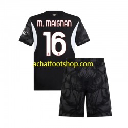 Maillot AC Milan Mike Maignan 16 Gardien Domicile Tenue pour Enfant 2024-2025 Manche Courte