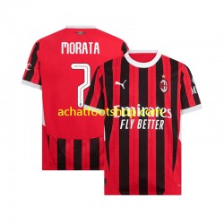 Maillot AC Milan UCL Font MORATA 7 Domicile Tenue pour Homme 2024-2025 Manche Courte