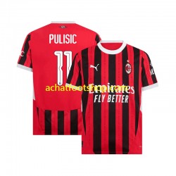 Maillot AC Milan UCL Font PULISIC 11 Domicile Tenue pour Homme 2024-2025 Manche Courte