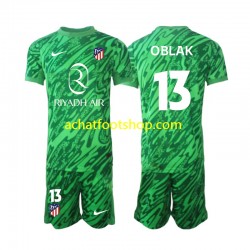 Maillot Atlético Madrid Jan Oblak 13 Gardien Extérieur Tenue pour Enfant 2024-2025 Manche Courte