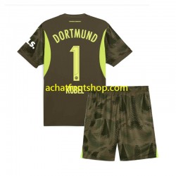 Maillot Borussia Dortmund Gregor Kobel 1 Gardien Extérieur Tenue pour Enfant 2024-2025 Manche Courte