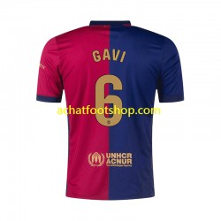 Maillot FC Barcelone GAVI 6 Domicile Tenue pour Homme 2024-2025 Manche Courte