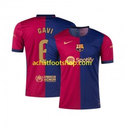 Maillot FC Barcelone GAVI 6 Domicile Tenue pour Homme 2024-2025 Manche Courte