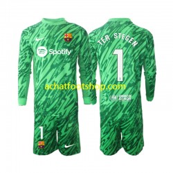 Maillot FC Barcelone Ter Stegen 1 Gardien Domicile Tenue pour Enfant 2024-2025 Manche Longue