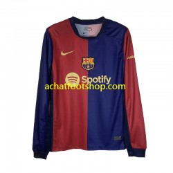Maillot FC Barcelone Domicile Tenue pour Homme 2024-2025 Manche Longue