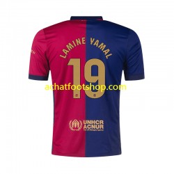 Maillot FC Barcelone Lamine Yamal 19 Domicile Tenue pour Homme 2024-2025 Manche Courte