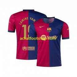 Maillot FC Barcelone Lamine Yamal 19 Domicile Tenue pour Homme 2024-2025 Manche Courte