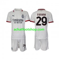 Maillot AC Milan Fofana 29 Extérieur Tenue pour Enfant 2024-2025 Manche Courte Maillot AC Milan Fofana 29 Extérieur Tenue pour Enfant 2024-2025 Manche Courte