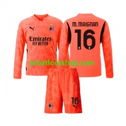 Maillot AC Milan Mike Maignan 16 Gardien 4ème Tenue pour Enfant 2024-2025 Manche Longue