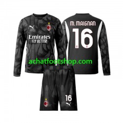 Maillot AC Milan Mike Maignan 16 Gardien Domicile Tenue pour Enfant 2024-2025 Manche Longue