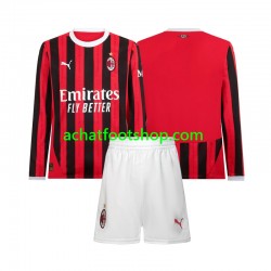 Maillot AC Milan Domicile Tenue pour Enfant 2024-2025 Manche Longue Maillot AC Milan Domicile Tenue pour Enfant 2024-2025 Manche Longue