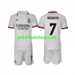 Maillot AC Milan Morata 7 Extérieur Tenue pour Enfant 2024-2025 Manche Courte Maillot AC Milan Morata 7 Extérieur Tenue pour Enfant 2024-2025 Manche Courte