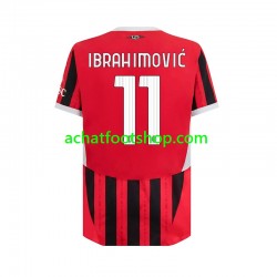 Maillot AC Milan Ibrahimović 11 Domicile Tenue pour Homme 2024-2025 Manche Courte