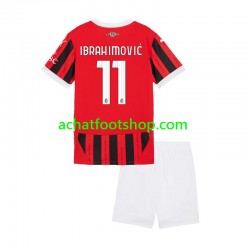 Maillot AC Milan Ibrahimović 11 Domicile Tenue pour Enfant 2024-2025 Manche Courte