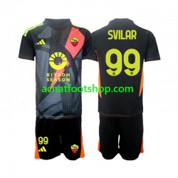 Maillot AS Rome Mile Svilar 99 Gardien Domicile Tenue pour Enfant 2024-2025 Manche Courte Maillot AS Rome Mile Svilar 99 Gardien Domicile Tenue pour Enfant 2024-2025 Manche Courte