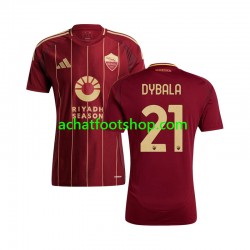 Maillot AS Rome Paulo Dybala 21 Domicile Tenue pour Homme 2024-2025 Manche Courte Maillot AS Rome Paulo Dybala 21 Domicile Tenue pour Homme 2024-2025 Manche Courte
