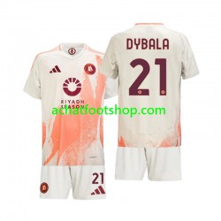 Maillot AS Rome Paulo Dybala 21 Extérieur Tenue pour Enfant 2024-2025 Manche Courte Maillot AS Rome Paulo Dybala 21 Extérieur Tenue pour Enfant 2024-2025 Manche Courte