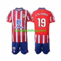 Maillot Atlético Madrid J.Alvarez 19 Domicile Tenue pour Enfant 2024-2025 Manche Courte