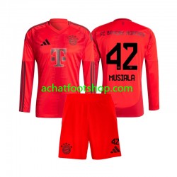 Maillot Bayern Munich Jamal Musiala 42 Domicile Tenue pour Enfant 2024-2025 Manche Longue