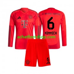 Maillot Bayern Munich Joshua Kimmich 6 Domicile Tenue pour Enfant 2024-2025 Manche Longue