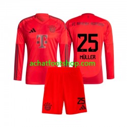 Maillot Bayern Munich Thomas Muller 25 Domicile Tenue pour Enfant 2024-2025 Manche Longue Maillot Bayern Munich Thomas Muller 25 Domicile Tenue pour Enfant 2024-2025 Manche Longue