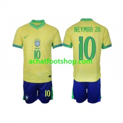 Maillot Brésil Neymar JR 10 Domicile Tenue pour Enfant 2024 Manche Courte Maillot Brésil Neymar JR 10 Domicile Tenue pour Enfant 2024 Manche Courte