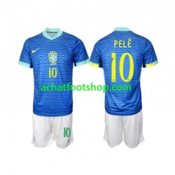 Maillot Brésil PELE 10 Extérieur Tenue pour Enfant 2024 Manche Courte Maillot Brésil PELE 10 Extérieur Tenue pour Enfant 2024 Manche Courte