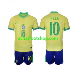 Maillot Brésil PELE 10 Domicile Tenue pour Enfant 2024 Manche Courte Maillot Brésil PELE 10 Domicile Tenue pour Enfant 2024 Manche Courte