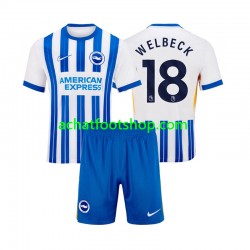 Maillot Brighton & Hove Albion WELBECK 18 Domicile Tenue pour Enfant 2024-2025 Manche Courte