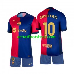 Maillot FC Barcelone Ansu Fati 10 Domicile Tenue pour Enfant 2024-2025 Manche Courte