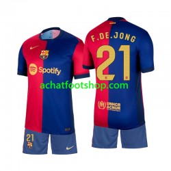 Maillot FC Barcelone Frenkie de Jong 21 Domicile Tenue pour Enfant 2024-2025 Manche Courte