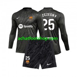 Maillot FC Barcelone Wojciech Szczesny 25 Gardien Extérieur Tenue pour Enfant 2024-2025 Manche Longue