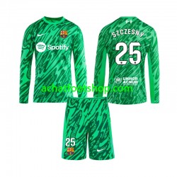 Maillot FC Barcelone Wojciech Szczesny 25 Gardien Domicile Tenue pour Enfant 2024-2025 Manche Longue