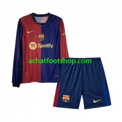Maillot FC Barcelone Domicile Tenue pour Enfant 2024-2025 Manche Longue