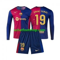 Maillot FC Barcelone Lamine Yamal 19 Domicile Tenue pour Enfant 2024-2025 Manche Longue