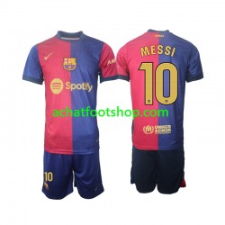 Maillot FC Barcelone Lionel Messi 10 Domicile Tenue pour Enfant 2024-2025 Manche Courte