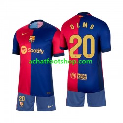 Maillot FC Barcelone Olmo 20 Domicile Tenue pour Enfant 2024-2025 Manche Courte