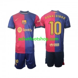 Maillot FC Barcelone Ronaldinho 10 Domicile Tenue pour Enfant 2024-2025 Manche Longue