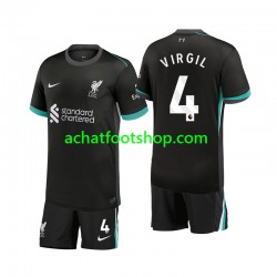 Maillot Liverpool Virgil 4 Extérieur Tenue pour Enfant 2024-2025 Manche Courte