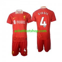 Maillot Liverpool Virgil 4 Domicile Tenue pour Enfant 2024-2025 Manche Courte