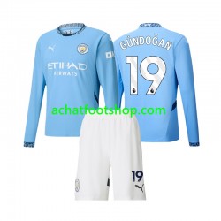Maillot Manchester City Gundogan 19 Domicile Tenue pour Enfant 2024-2025 Manche Longue
