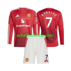 Maillot Manchester United Cristiano Ronaldo 7 Domicile Tenue pour Enfant 2024-2025 Manche Longue