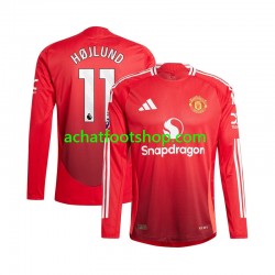 Maillot Manchester United Rasmus Hojlund 11 Domicile Tenue pour Homme 2024-2025 Manche Longue
