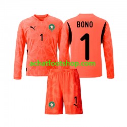 Maillot Maroc Yassine Bounou 1 Gardien Domicile Tenue pour Enfant 2024 Manche Longue